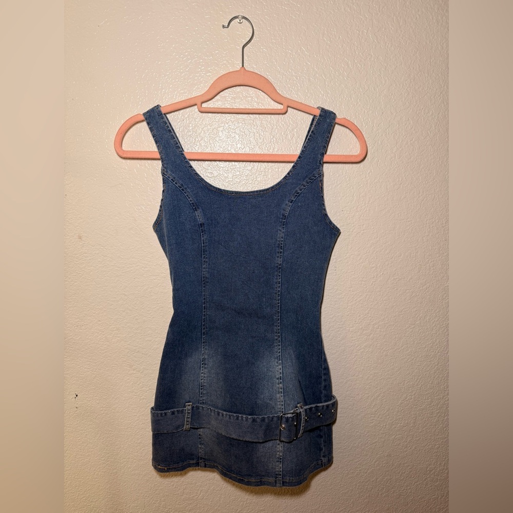 Blue Denim Sleeveless Dress